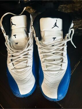 jordan Men’s White and Blue Basketball Sneakers